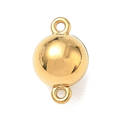 Round 304 Stainless Steel Magnetic Clasps, Round, Real 18K Gold Plated, Round, 12.5x8x8mm, Hole: 1.1mm