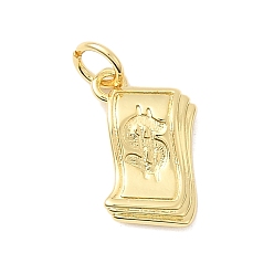 Настоящее золото 18K Латунные подвески, чары для счетов, долговечный, без свинца и без кадмия, стойки покрытие, с целью перехода в кольце, реальный 18 k позолоченный, 14x9x2 мм, отверстие : 3 мм