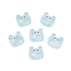 Светло-Синий Прозрачные стеклянные бусины, бусины ручной работы, краб, голубой, 12.5x14x7 мм, отверстие : 1 мм