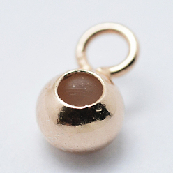 Розовое Золото 925 поручни из стерлингового серебра, петля под залог, с резиновой, рондель, бейлы, розовое золото , 7x4x3 мм, отверстие : 1.5 мм, внутренний диаметр: 1 мм