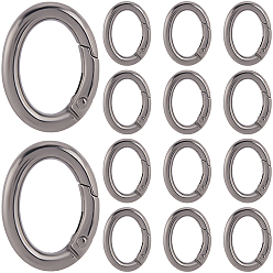 Черный Цвет Металла 20пружинные кольца из цинкового сплава, овальные, металлический черный , 27x20x4.5 мм