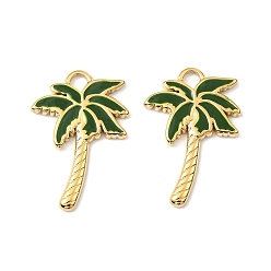 Золотой 304 нержавеющей стальной эмали подвески, ионное покрытие (ip), очарование кокосовой пальмы, золотые, 25x16.5x2 мм, отверстие : 3 мм
