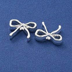 Серебро Наберешь металлизации шарики сплава, бантом, серебряные, 12x16x5 мм, отверстие : 2 мм