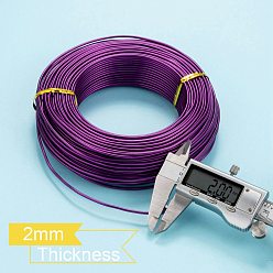 Dark Violet Round Aluminum Wire, Flexible Craft Wire, for Beading Jewelry Doll Craft Making, Dark Violet, 12 Gauge, 2.0mm, 55m/500g(180.4 Feet/500g)