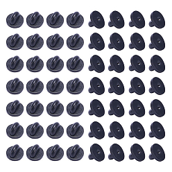 Черный 125шт. резиновые застежки для булавок, колпачок штифта подкладки муфты бабочки, значок для галстука, шляпы, броши, чёрные, 11x7 мм