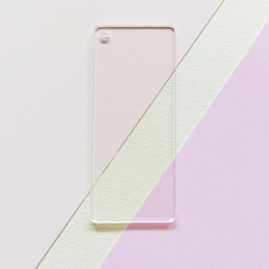 Прозрачный Прозрачные акриловые диски большие подвески, акриловые заготовки, прямоугольные, прозрачные, 70x30x2 мм