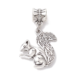 Античное Серебро Сплавочные подвески тибетского стиля, белка/шишка, античное серебро, 32.5 мм, отверстие : 4.5 мм