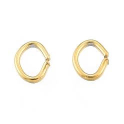 Золотой 304 кольца прыжок из нержавеющей стали, открытые кольца прыжок, овальные, золотые, 4x3x0.6 мм, 22 датчик, внутренний диаметр: 2x2.5 мм