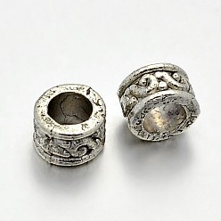Antique Silver Tibetan Style Alloy Column Spacer Beads, Lead Free & Cadmium Free & Nickel Free, Antique Silver, 5x3mm, Hole: 3mm