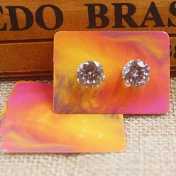 Без Узора Бумажные карты дисплей, для серьги, прямоугольные, нет шаблона, 2.5x3.5 см, о 100 шт / комплект