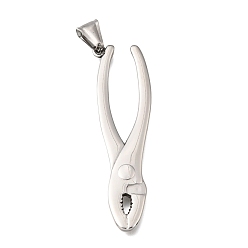 Нержавеющая Сталь Цвет 304 из нержавеющей стали большие кулоны, плоскогубцы очарование, цвет нержавеющей стали, 60.5x16.5x3.5 мм, отверстие : 9x4.5 мм