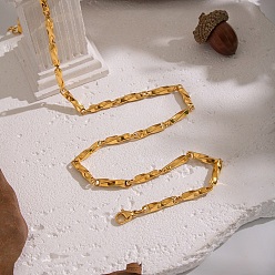 Настоящее золото 18K Минималистичные 304 ожерелья из витой цепочки из нержавеющей стали для женщин, реальный 18 k позолоченный, 18.11 дюйм (46 см)