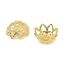 Золотой Шапочки и конусы для бусин, латунные, 8-лепестков цветка, золотые, 10.5x10x4.5 мм, отверстие : 1 мм