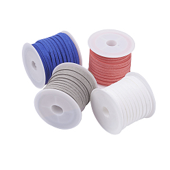 (52) Непрозрачная лаванда 3 шнур из искусственной замши мм, искусственная замшевая кружева, разноцветные, 3x1.5 мм, около 5.46 ярдов (5 м) / рулон, 4 рулонов / набор