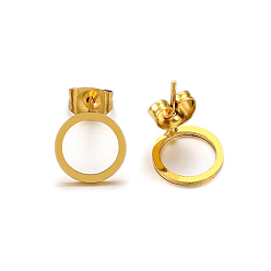 Настоящее золото 18K 304 находка серег из нержавеющей стали, реальный 18 k позолоченный, 8 мм, штифты : 0.7 мм