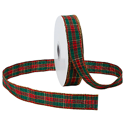Tartan 1 рулон красной и зеленой клетчатой рождественской ленты из поликоттона, для шитья украшения, шотландка, 1 дюйм (25 мм), около 49.21 ярдов (45 м) / рулон