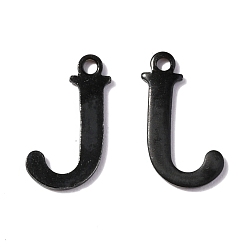 Letter J 304 прелести нержавеющей стали алфавит, ионное покрытие (ip), электрофорез черный, letter.j, 12x7x1 мм, отверстие : 1 мм