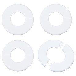 Белый Пластиковая накладка на радиатор, крышка водопроводной трубы, сантехнические крышки, белые, 117x8 мм, отверстие : 52 мм, внутренний диаметр: 111 мм