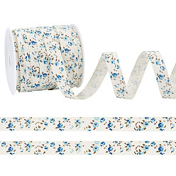 (404) Непрозрачное AB Кислое яблоко 50м хлопковая лента, цветочным узором, цветочный белый, 5/8 дюйм (15 мм)