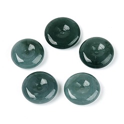 Бирманский Нефрит Подвески из натурального мьянманского нефрита, подвески в виде пончиков/пи-дисков, 15.5~17.5x4~6 мм, отверстие : 2 мм