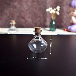 Прозрачный Миниатюрные стеклянные бутылки, с пробками, желающие бутылки, для аксессуаров для кукольного домика, притворяясь опорными украшениями, слеза, прозрачные, 27x30 мм
