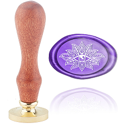 Eye Набор сургучной печати, печать сургучом твердой латунной головки, деревянная ручка ретро латунный штамп комплект съемный, для конвертов приглашений, подарочная карта, рисунок глаз, 9x3x2.2 см