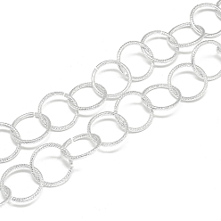 Gainsboro Unwelded Aluminum Rolo Chains, Belcher Chain, Textured, Gainsboro, 20.2x2mm