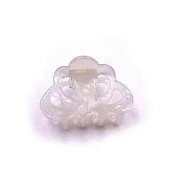 (404) Непрозрачное AB Кислое яблоко Заколки для волос из ПВХ в форме короны, цветочный белый, 42x32 мм