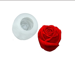 Blanc Moules en silicone de qualité alimentaire pour bougies, thème de la saint-valentin, bricolage, moule à savon artisanal, moule à gâteau mousse au chocolat, rose, blanc, 110x93mm, diamètre intérieur: 67 mm