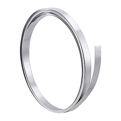 Без Покрытия Алюминиевая проволока, плоская проволока, ободок для изготовления украшений из кабошонов, сырой (без покрытия), 10x0.4 мм, около 16.40 футов (5 м) / рулон