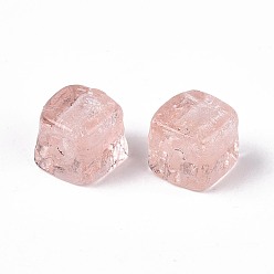 Фламинго Бусины лэмпворк , кубические, фламинго, 10~11x9~10x9~10 мм, отверстие : 1.5~1.8 мм