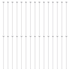 Серебро 925 штифты из серебра 925, для изготовления ювелирных изделий, серебряные, 24 датчик, 35x0.5 мм, Руководитель: 1.5 mm, 30 шт