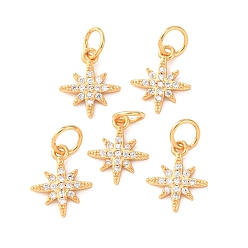 Настоящее золото 24K Латунные микро проложить кубического циркония прелести, звезда, с целью перехода в кольце, без кадмия и без свинца, стойки покрытие, долговечный, реальный 24 k позолоченный, 11x9x1.5 мм, отверстие : 3.5 мм