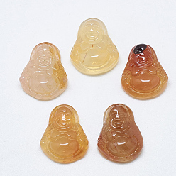 Красный Агат Натуральный сердолик / красные агатовые подвески, Майтрейя, 18~19x15~16x7.5~8 мм, отверстие : 1 мм