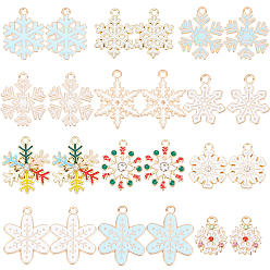 (52) Непрозрачная лаванда 48шт 12 стиль рождественские подвески из сплава эмали, со стразами, снежинка, разноцветные, 15.5~24.5x14~19x1.5~3.5 мм, отверстие : 1.5~2 мм, 4 шт / стиль