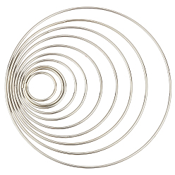 Платина 1кольца для соединения мешков из железа, пайки, без кадмия и без никеля, для изготовления колец в технике макраме, платина, 35~190x3 мм, внутренний диаметр: 30~185 мм, 1 шт / размер