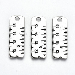 Античное Серебро Подвески из сплава в тибетском стиле ко дню учителя, без свинца и без кадмия, правитель, античное серебро, 29x9.5x1 мм, отверстие : 2 мм, Около 298 шт / 500 г
