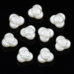 Coquillage De Mer Perles de nacre en plastique ABS, fleur, couleur de coquillage, 10.5x11.5x7.5mm, Trou: 1.8mm, environ1200 pcs / 500 g