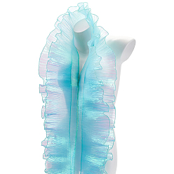 Голубой Лента из органзы градиентного цвета с плиссировкой, для шитья или художественного оформления, голубой, 1/2 дюйм (14~15 мм), около 10.72~10.94 ярдов (9.8~10 м) / комплект