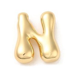 Letter N Латуни кулон, реальный 18 k позолоченный, Письмо N, 21.5x17x6.7 мм, отверстие : 2.9x1.8 мм