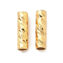 Настоящее золото 24K Латунные текстурированные бусины, долговечный, стойки покрытие, без свинца и без кадмия, реальный 24 k позолоченный, 9.5x3 мм, отверстие : 1.9 мм