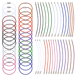 (52) Непрозрачная лаванда 120 шт. 10 цвета углеродистая сталь с ПВХ-кордом, безопасный грузоподъемный шнур, платина, разноцветные, 155x1.5 мм, 12 шт / цвет