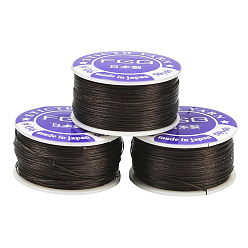 Кокосово-Коричневый 3 рулоны нейлоновых нитей со специальным покрытием для бисера, кокосового коричневый, 0.1 мм, о 50 ярдов / крен