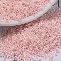(RR427) Opaque Light Pink Luster MIYUKI Round Rocailles Beads, Japanese Seed Beads, (RR427) Opaque Light Pink Luster, 15/0, 1.5mm, Hole: 0.7mm, about 5555pcs/bottle, 10g/bottle