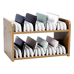 Peru Wooden Cell Phone Storage Box, Mobile Phone Holder, Desktop Organizer Storage Box for Classroom Office, Peru, 310x190x190mm