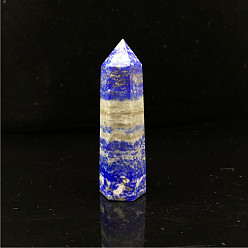 Ляпис-Лазурь Точечная башня натуральный лазурит украшение для дома, исцеляющие каменные палочки, для рейки чакра медитативная терапия decos, шестиугольник призма, 40~50 мм