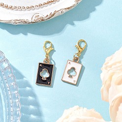 (52) Непрозрачная лаванда 2 шт. подвесные украшения из эмалевого сплава в виде туза треф, с карабин-лобстерами , игральная карта, разноцветные, 32 мм