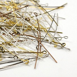 (52) Непрозрачная лаванда Латунный штифт, разноцветные, 50x0.7 мм, Отверстие : 2 мм , около 5000 шт / 1000 г