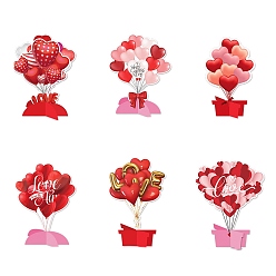(52) Непрозрачная лаванда 6шт 6 стили украшение для витрины с бумажными шарами на день святого валентина, для украшения рабочего стола домашнего офиса, разноцветные, 115~145x172~193 мм, 6 шт / комплект