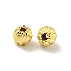 Золотой Spacer бисер латунные, гофрированные шарики, долговечный, без свинца и без кадмия, тыква, золотые, 3 мм, отверстие : 0.8 мм
